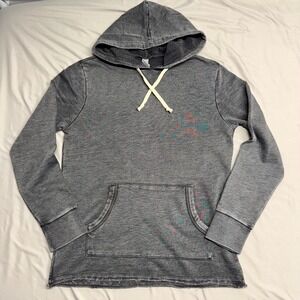Alternative Apparel Eco-Fleece Lightweight Raw Hem Pullover Hoodie‎ Gray Small